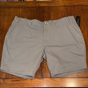 Bloomingdale’s Men's Store Gray Flat Front Nylon Shorts